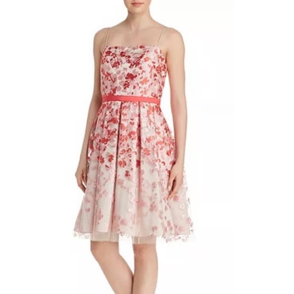 Eliza J Floral Organza Embroidered Dress Party Cocktail Size 4‎ NWT